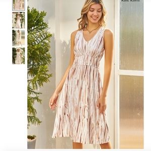 Kate Kasin V Neck Tie Dye Dress